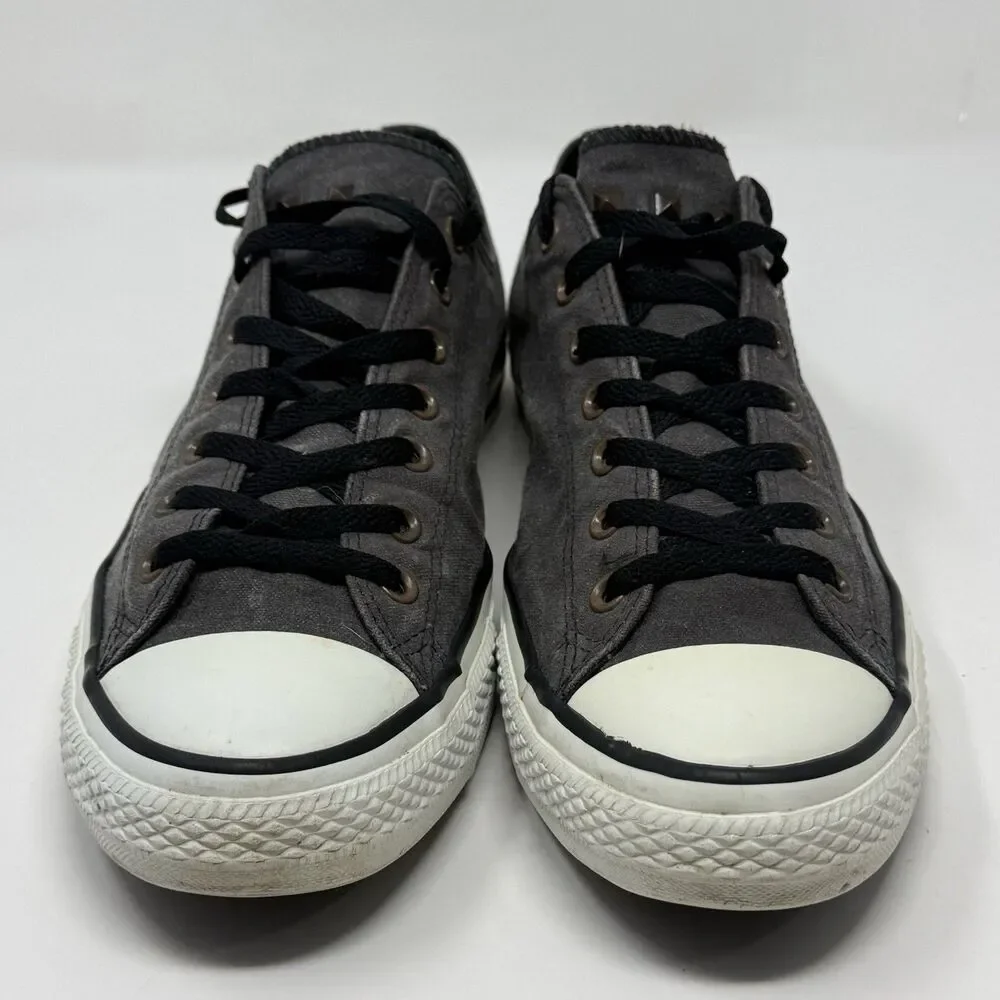 Converse All Star Low Sneakers Mens 13 Stonewashed Gray Canvas Studded Shoes - Picture 6 of 16